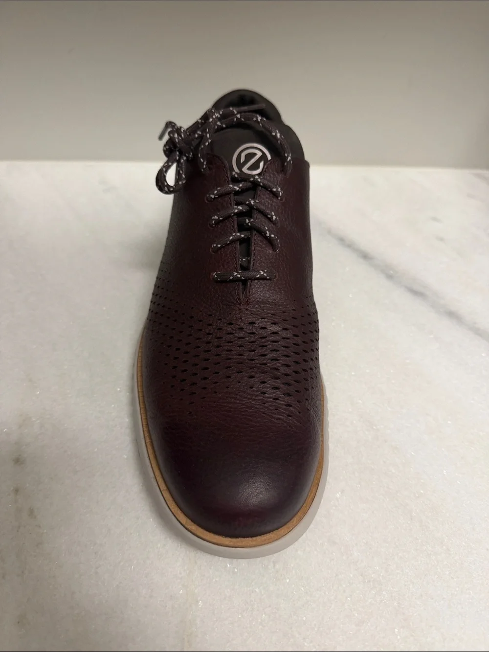 Cole Haan Perforated Leather Lace-Up Oxfords - Dark Brown